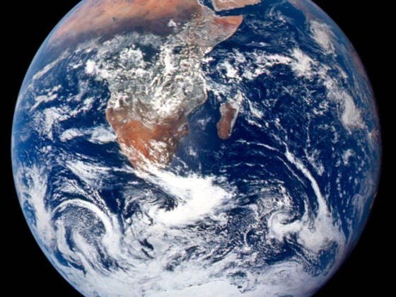 Earth photographed by the Apollo 17 crew in 1972. Illustrative image; not an exhibit or a photograph of Natural History Museum Abu Dhabi.