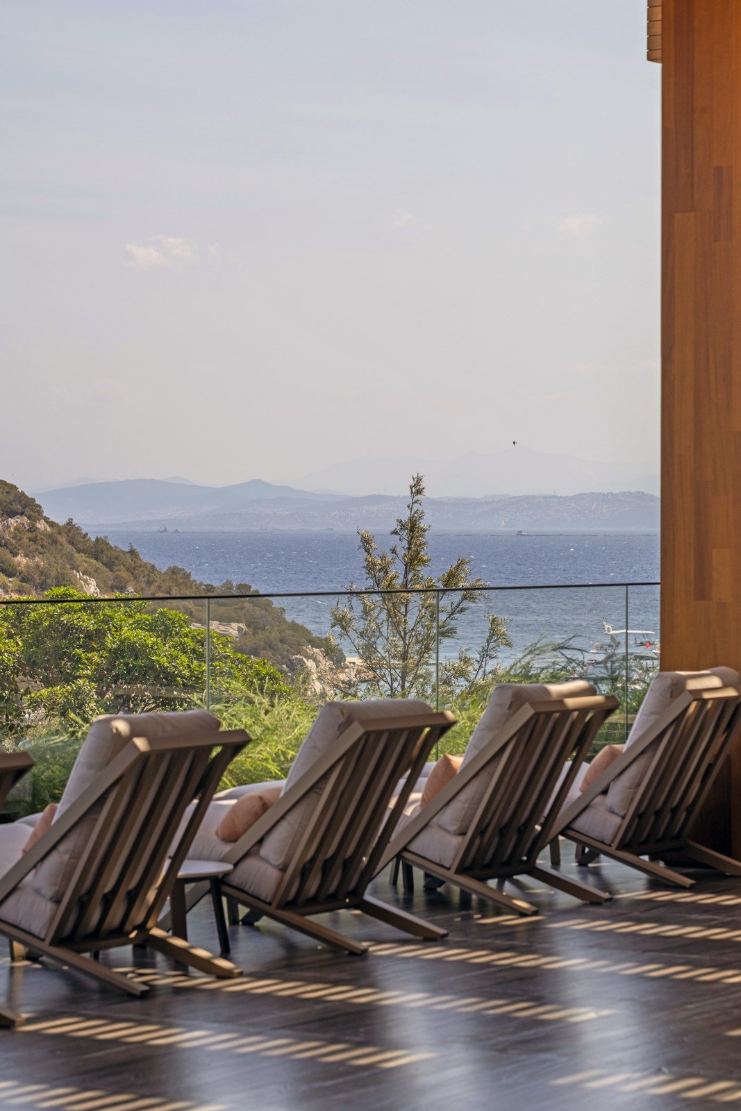 Sea-view loungers at Maxx Wellbeing, Maxx Royal Bodrum