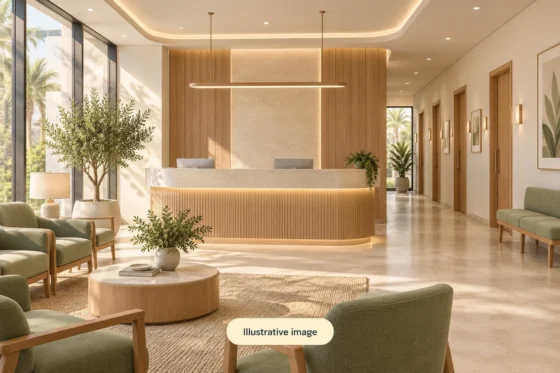 Illustrative image of a clinic reception; generic category illustration, not the actual premises.