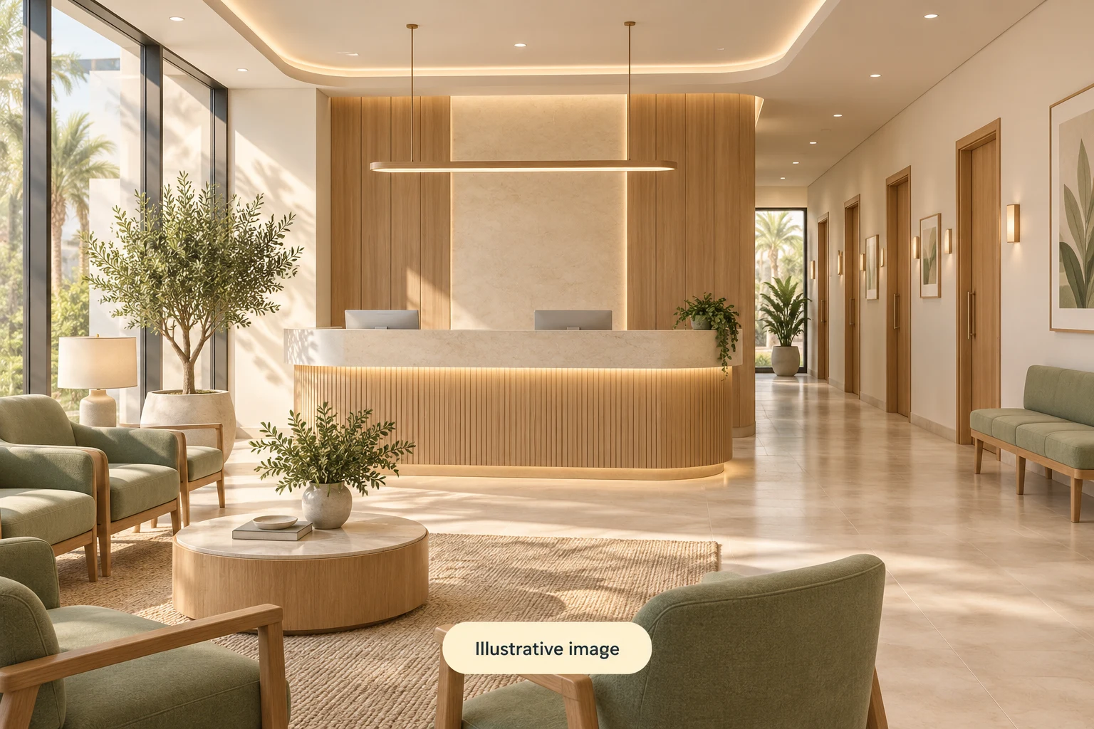 Illustrative image of a clinic reception; generic category illustration, not the actual premises.