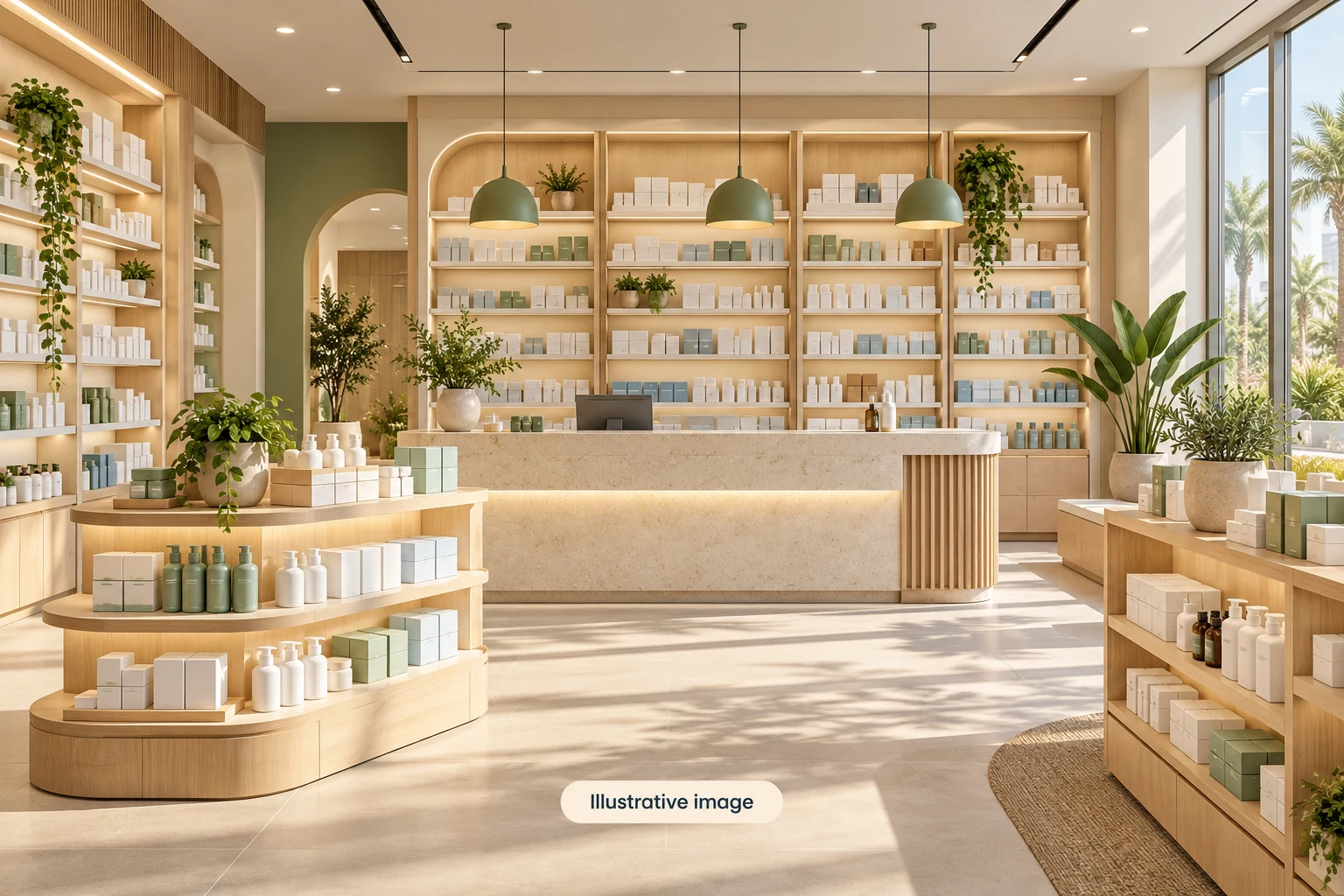 Illustrative image of a pharmacy interior; generic category illustration, not the actual premises.