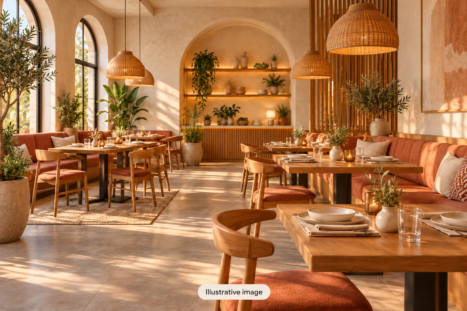 Illustrative restaurant interior, not a photograph of this venue.